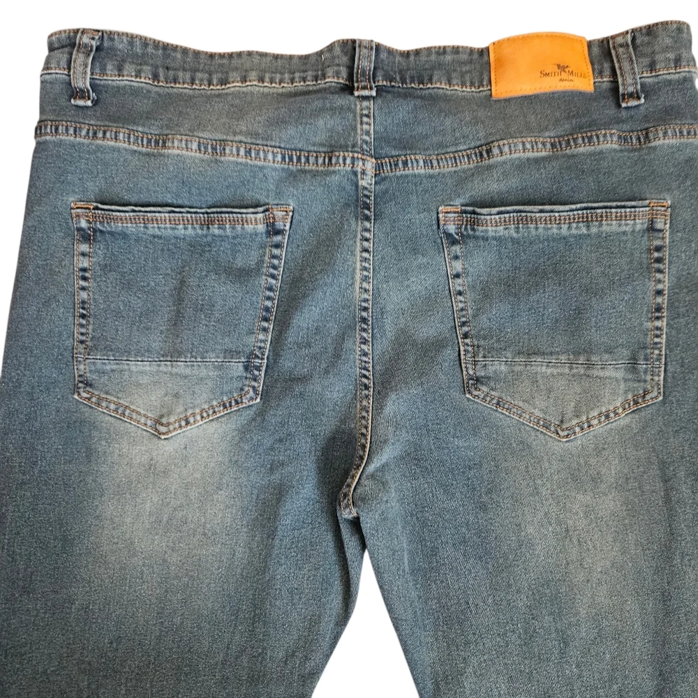 Smith & Mills Denim Jeans Mens Sz 42x32 Stretch Straight‎ Leg Faded (40x31.5)